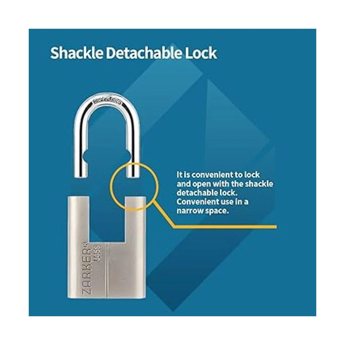 Zarker J45S Candado con llave cerradura de grillete de