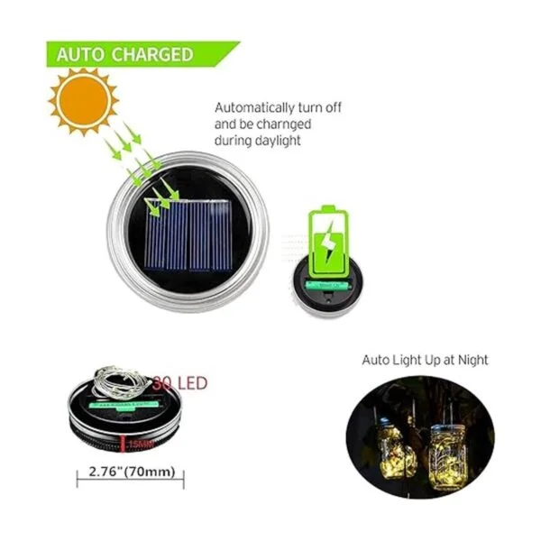 ZNYCYE Luces solares para tarros de masón paquete de 12_3