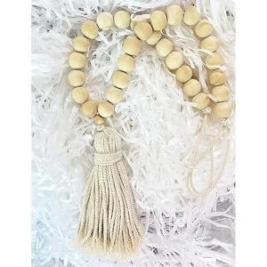 ZILucky Juego de 2 alzapaños para cortina de madera con