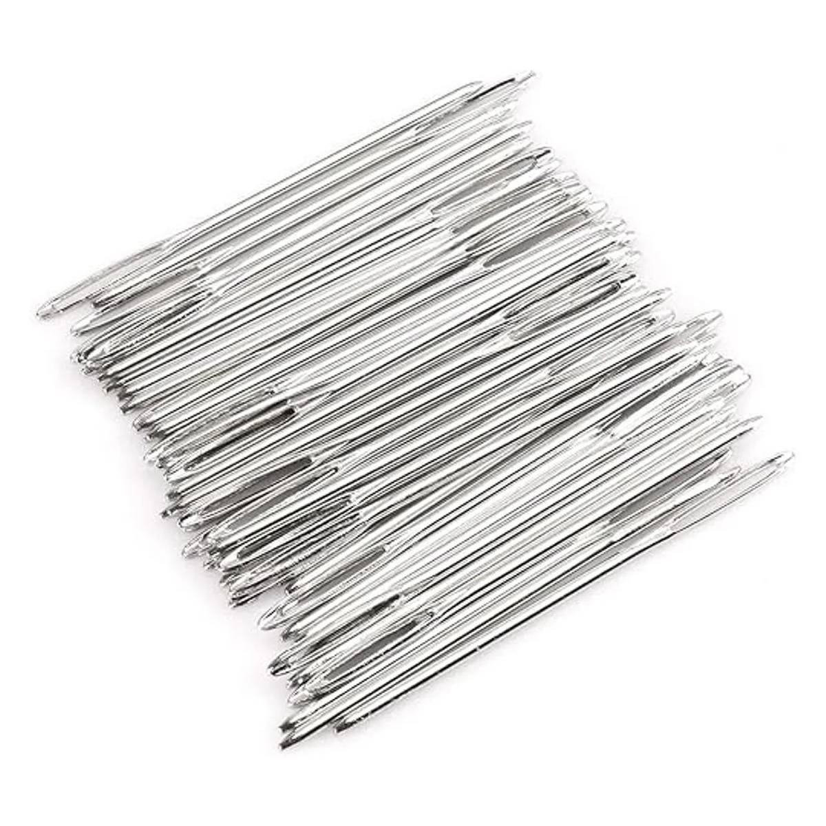 ZCOLOR 50 agujas de ojo grandes Blunt blanco 2.8 in largo