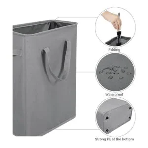 ZERO JET LAG Cesta delgada para la ropa sucia con asas_2