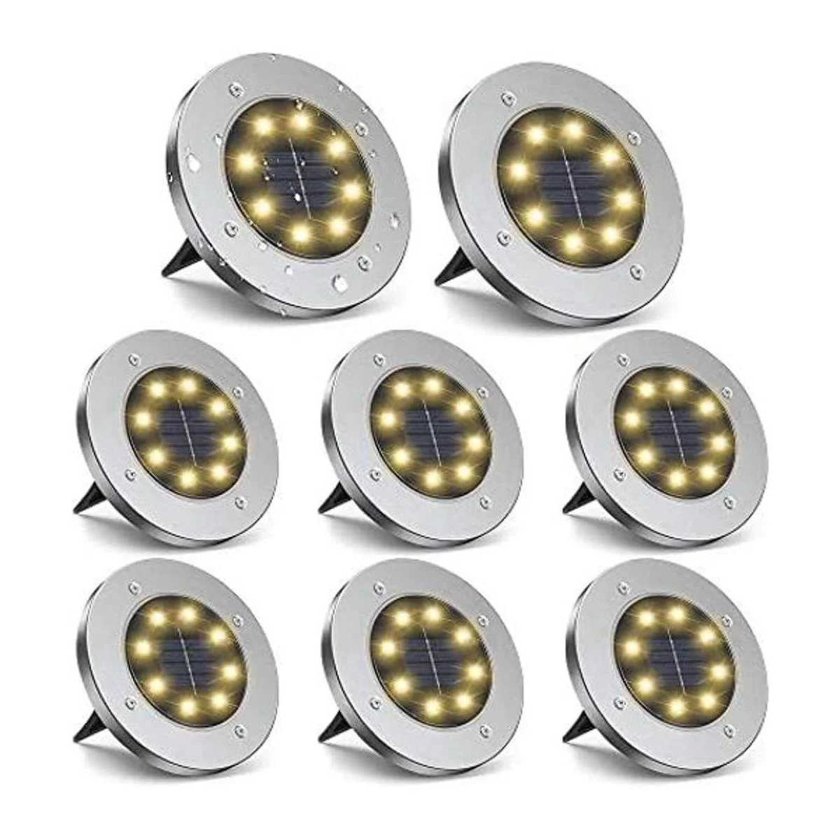 ZGWJ Luces solares de tierra 8 luces LED solares de_1