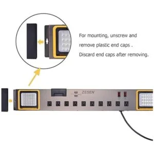 ZESEN 10 tomas de corriente con luz de trabajo LED_4