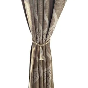 ZILucky Juego de 2 alzapaños para cortina de madera con