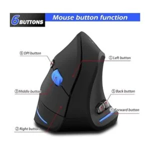 ZLOT Mouse inalámbrico vertical mouse ergonómico óptico