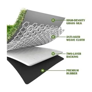 ZGR Alfombra césped artificial de muchos tamaños de césped