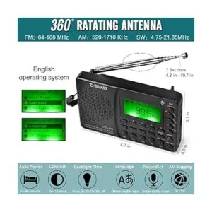 ZHIWHIS Radio Bluetooth portátil radios FM AM de onda_2