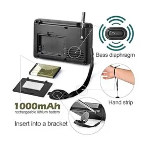 ZHIWHIS Radio Bluetooth portátil radios FM AM de onda_4