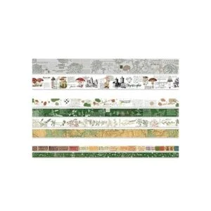 ZMLSED Juego de cinta Washi verde vintage 8 rollos de_3