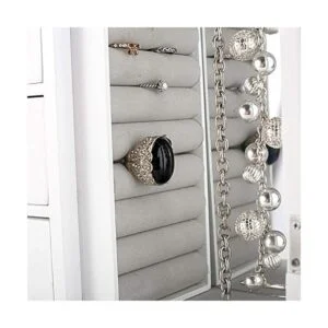 ZGZD Joyero blanco organizador de maquillaje y accesorios_4