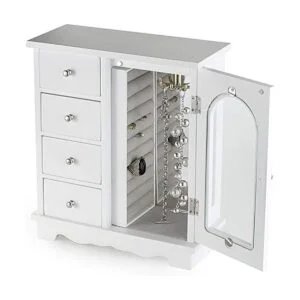 ZGZD Joyero blanco organizador de maquillaje y accesorios_2