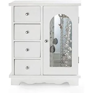 ZGZD Joyero blanco organizador de maquillaje y accesorios_1