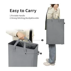 ZERO JET LAG Cesta delgada para la ropa sucia con asas_5