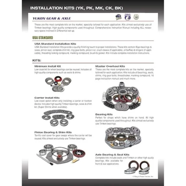 Yukon Gear Axle Kit de laminilla de precarga
