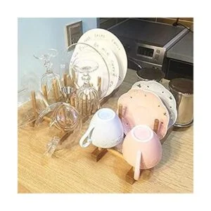 Z ZICOME Juego de 2 estantes de madera de bambú para