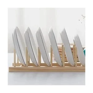 Z ZICOME Juego de 2 estantes de madera de bambú para