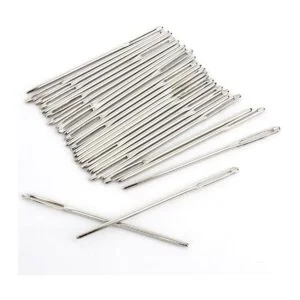 ZCOLOR 50 agujas de ojo grandes Blunt blanco 2.8 in largo