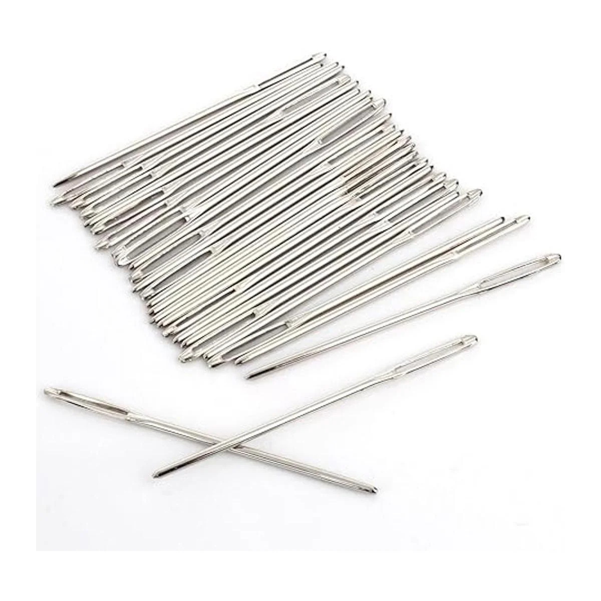 ZCOLOR 50 agujas de ojo grandes Blunt blanco 2.8 in largo