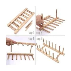 Z ZICOME Juego de 2 estantes de madera de bambú para