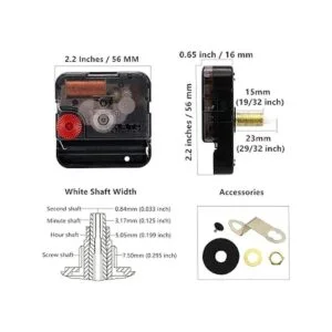 Youngtown12888 Reloj de eje de 0.906 in con 2 agujas de