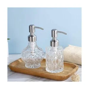 YunNasi Dispensador de jabón de vidrio con bomba de acero