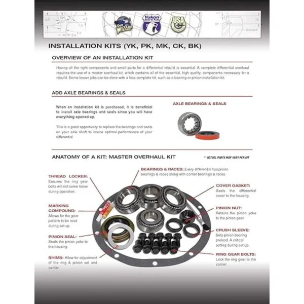 Yukon Gear Axle Kit de laminilla de precarga