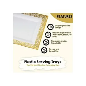 Yumchikel Elegante juego de bandejas y platos de_6