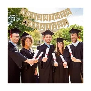 Yute Burlap Adventure Awaits Banner Fiesta de Graduación_2