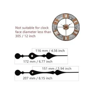 Youngtown12888 Reloj de eje de 0.906 in con 2 agujas de