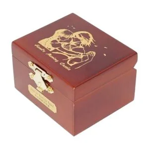 Youtang Wind up Caja musical de madera tallada con espejo_5