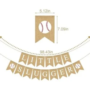 Yute Arpillera Little Slugger Banner Niño Béisbol Tema_6