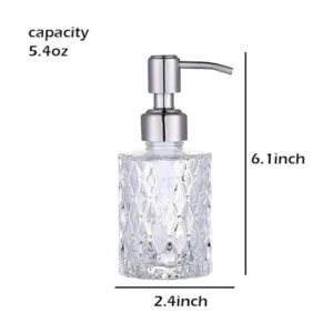 YunNasi Dispensador de jabón de vidrio con bomba de acero