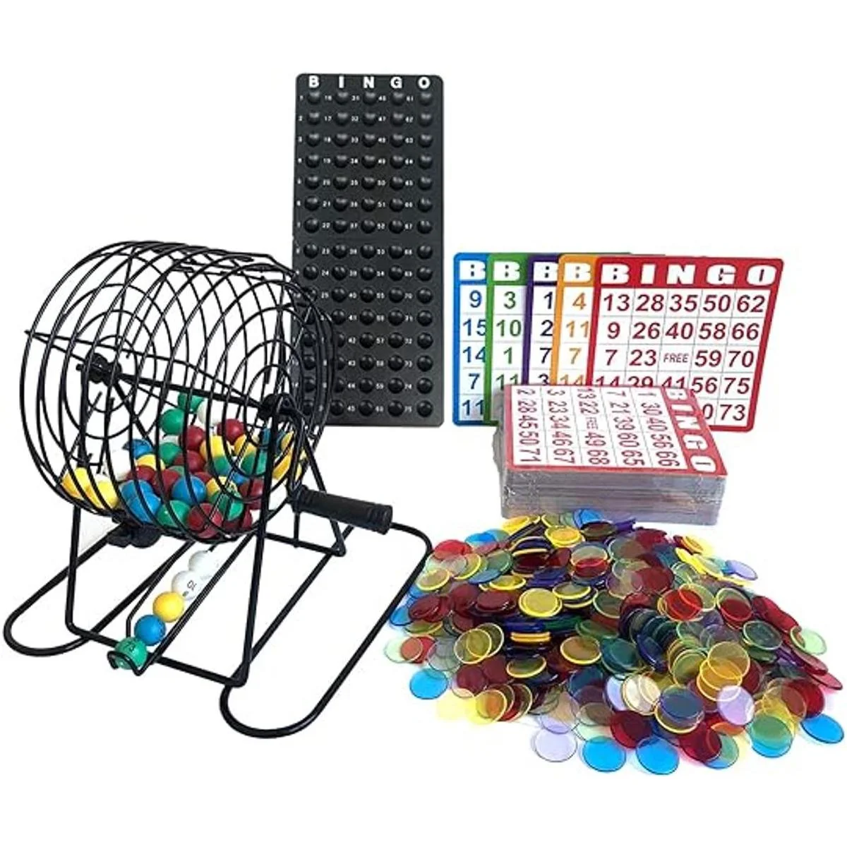 Yuanhe Juego de bingo de lujo incluye jaula de metal 500_1