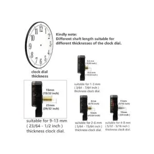 Youngtown12888 Reloj de eje de 0.906 in con 2 agujas de