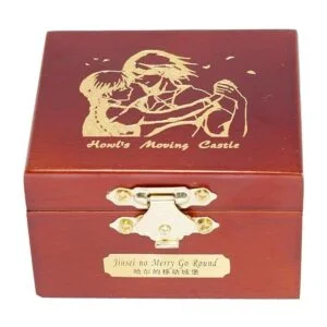 Youtang Wind up Caja musical de madera tallada con espejo_4