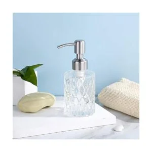 YunNasi Dispensador de jabón de vidrio con bomba de acero