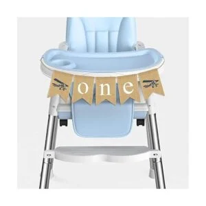 Yute Arpillera Avión Tema Una Silla Alta Banner Boy 1st_4