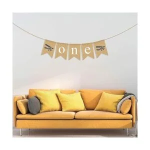 Yute Arpillera Avión Tema Una Silla Alta Banner Boy 1st_5