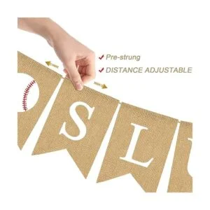 Yute Arpillera Little Slugger Banner Niño Béisbol Tema_2