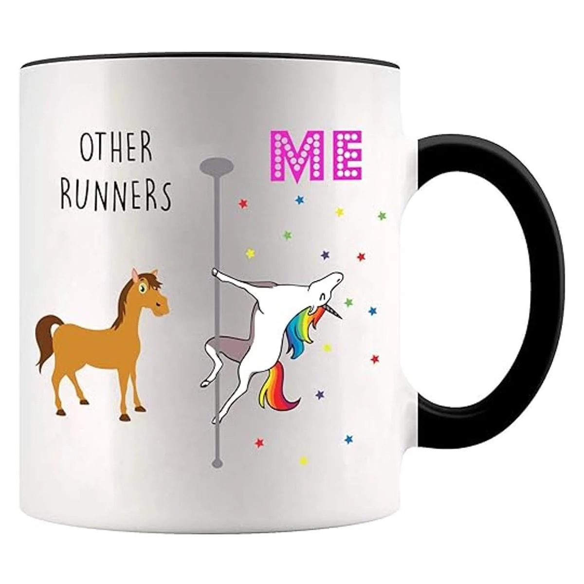 YouNique Designs Running Coffee Mug 11 Ounces Unicorn_1