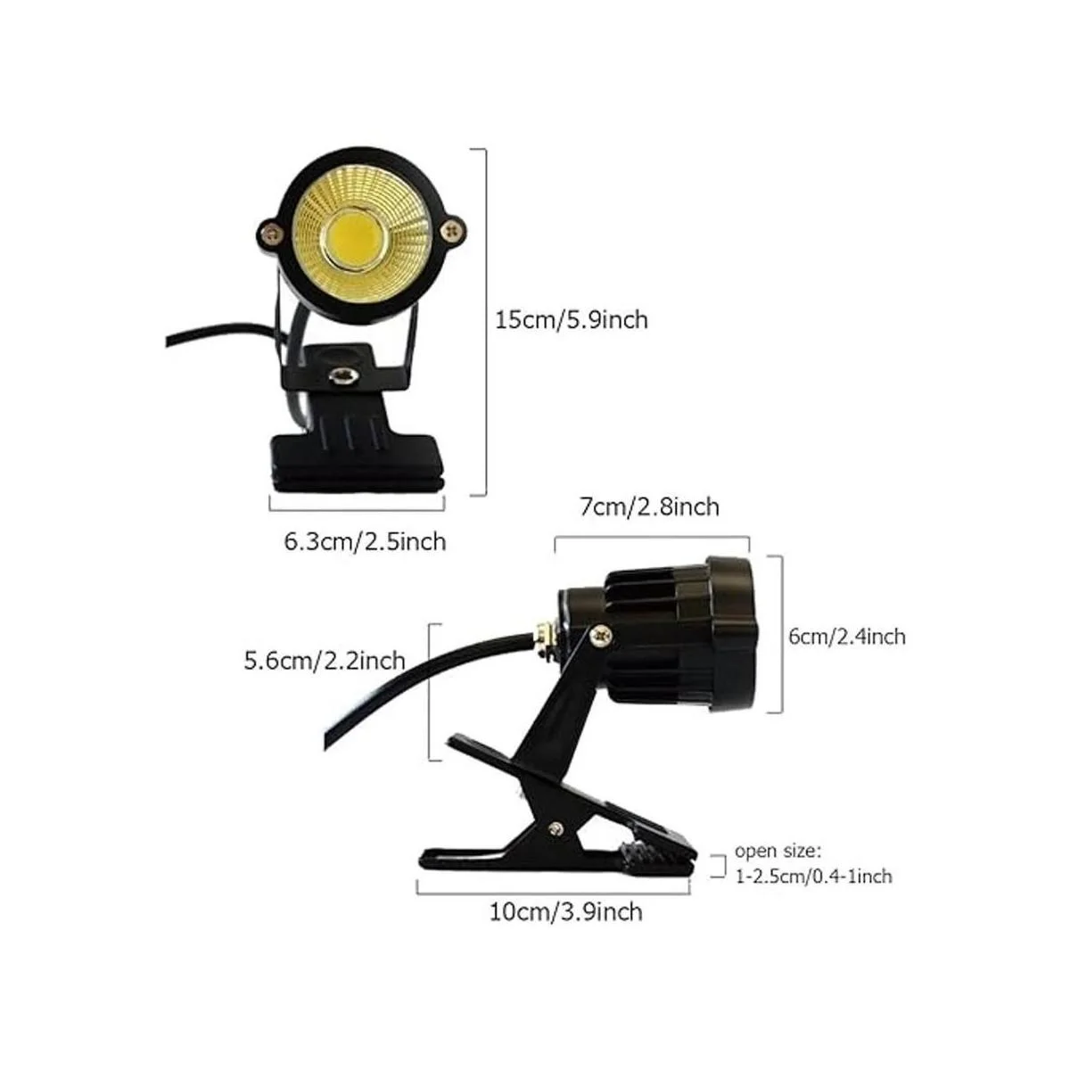 Youngine Lámpara de brazo ajustable con clip de luz LED_3