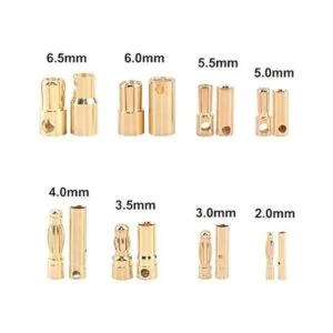 Youme 20 pares de conectores de bala banana dorada de