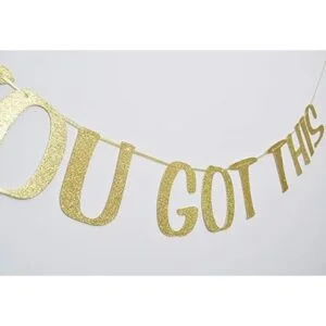 You Got This Letrero con purpurina dorada para cubículo_5