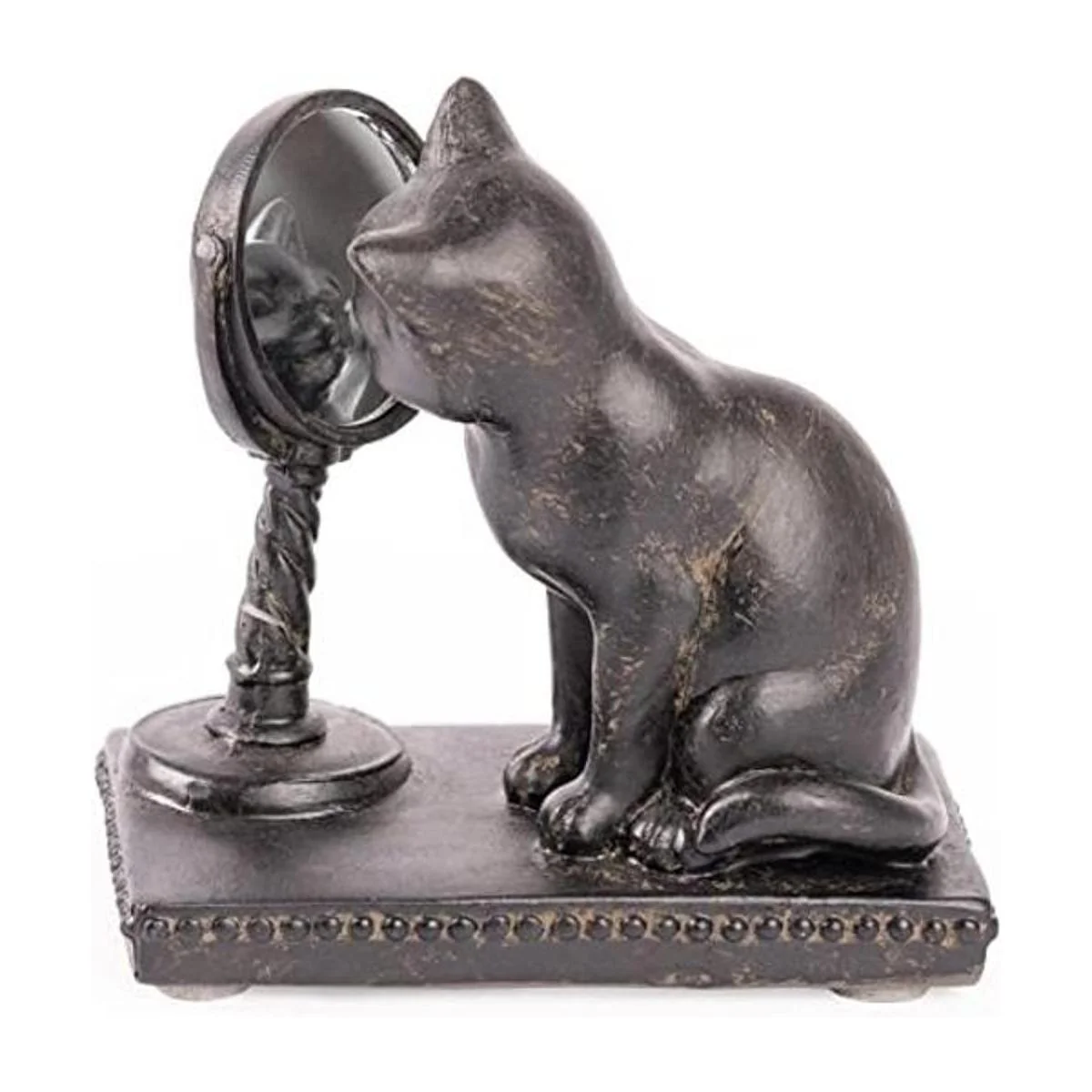 Youngs Inc. Figura de gato de resina con espejo 4