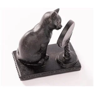 Youngs Inc. Figura de gato de resina con espejo 4