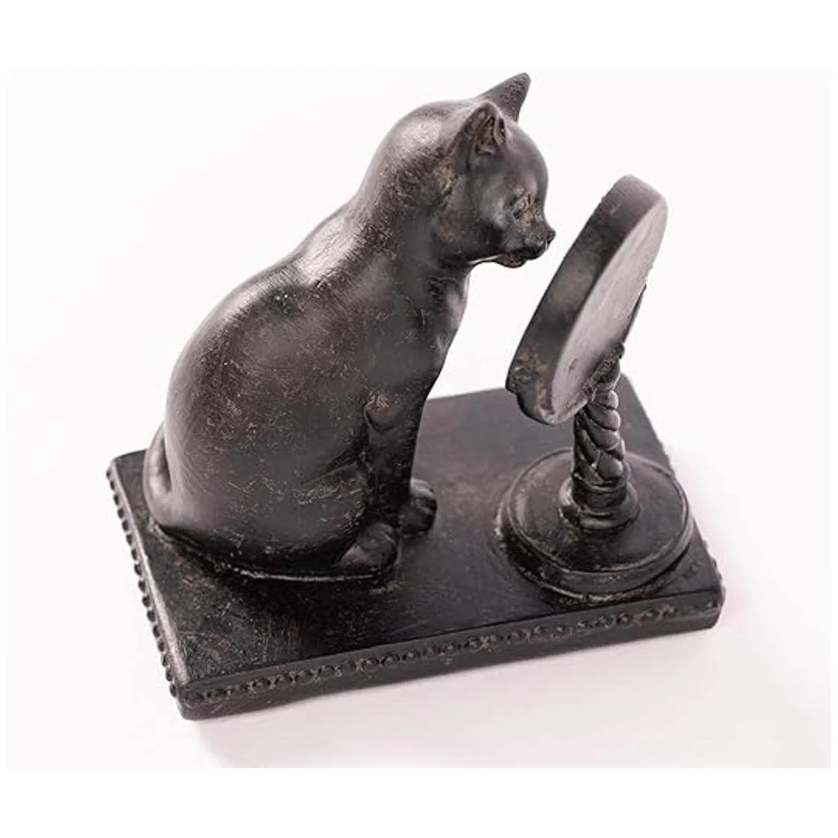 Youngs Inc. Figura de gato de resina con espejo 4