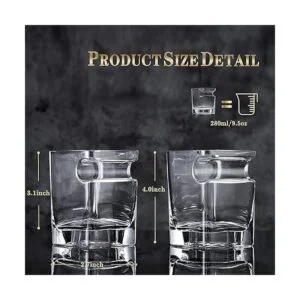 YouYah Juego de 2 vasos de whisky con soporte para_2