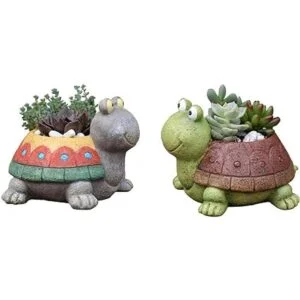 Youfui Maceta en miniatura de resina para suculentas