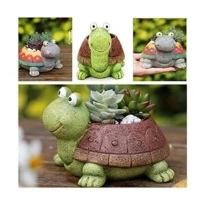 Youfui Maceta en miniatura de resina para suculentas