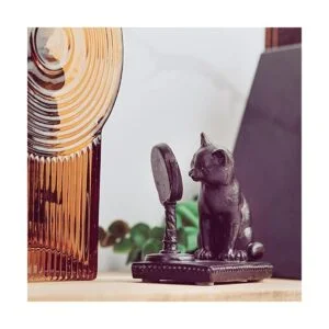 Youngs Inc. Figura de gato de resina con espejo 4